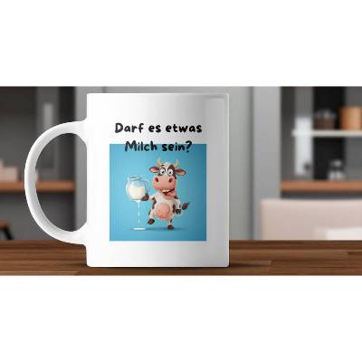 Lustige Kuh-Tasse "Darf es etwas Milch sein?" – Originelles Geschenk für Tierfreunde & Humor-Liebhaber