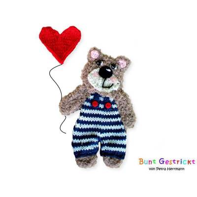 Bär, gestrickte Applikation, Bär Applikation, Tierapplikation, Applikation für Pullover, Aufnäher