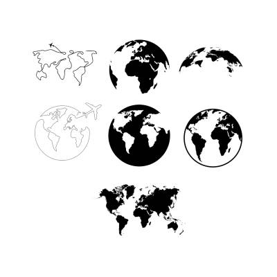 World Map Weltkarte Bundle PNG SVG Datei - Download Plotterdatei - Plotter File - Reise Airplane Liebesreisen Travel