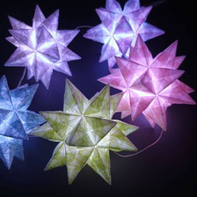 Motivpapier Herbstblätter transparent – Quadratische Faltblätter für Bascetta & Teebeutelsterne