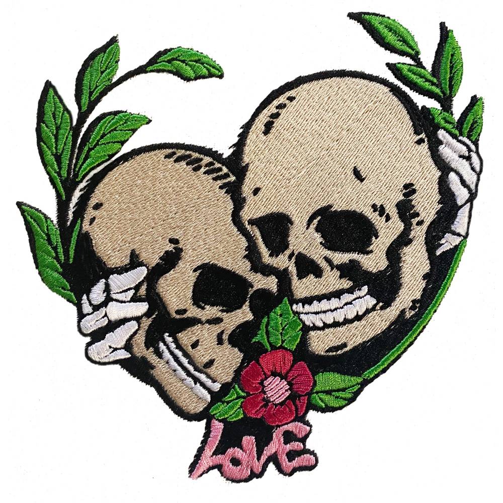 Stickdatei Totenkopf Love in 5 Größen, Maschinenstickerei, Stickmuster mit Skull-Motiv Bild 5