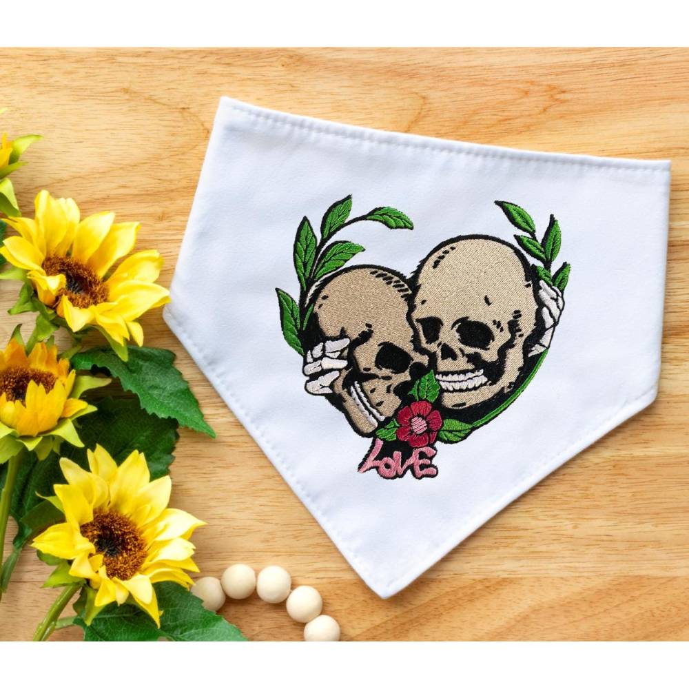 Stickdatei Totenkopf Love in 5 Größen, Maschinenstickerei, Stickmuster mit Skull-Motiv Bild 7