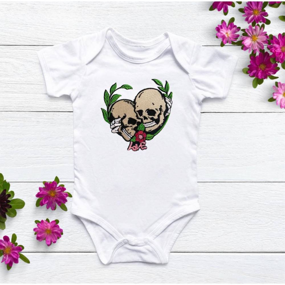 Stickdatei Totenkopf Love in 5 Größen, Maschinenstickerei, Stickmuster mit Skull-Motiv Bild 8