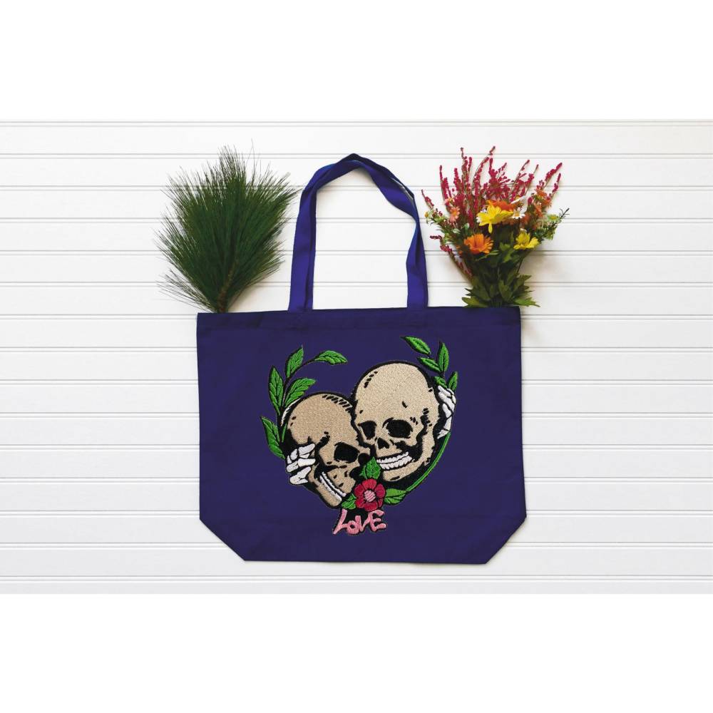 Stickdatei Totenkopf Love in 5 Größen, Maschinenstickerei, Stickmuster mit Skull-Motiv Bild 9
