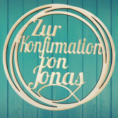 Türschild Dekostab zur Konfirmation, Kommunion, Hochzeit, Taufe, Firmung, Geburtstag individuell aus Holz