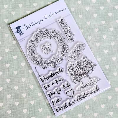 Clear Stamp Set „Eucalyptus“ – transparente Stempel mit Blättern, Zweigen & Deko-Motiven
