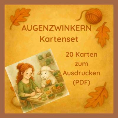 Kartenset „Augenzwinkern“ – 24 freche Karten (PDF) voller Humor & Herz zum Ausdrucken