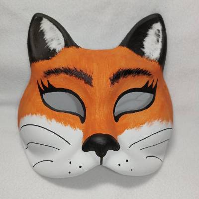 Halbmaske, Fuchs, Maske, handbemalt, Tiermaske, Pappmache 