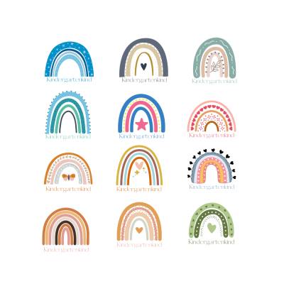 Kindergartenkind Regenbogen Bundle PNG SVG Datei - Download Plotterdatei Plotter File - Kindergarten Vorschule Herz 