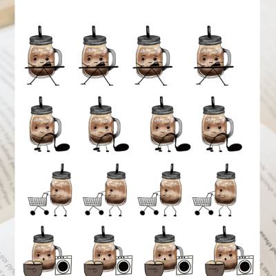 Milly Mocha - household : Funktionale Milly Sticker für Pocket Planner