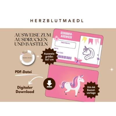 Magische Einhorn-Ausweise – Kreative Mitgebsel für Kinderfeste