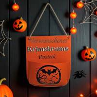 Verwunschenes Krimskrams-Versteck – Filz-Wandtasche für Schlüssel, Sonnenbrille & Co.