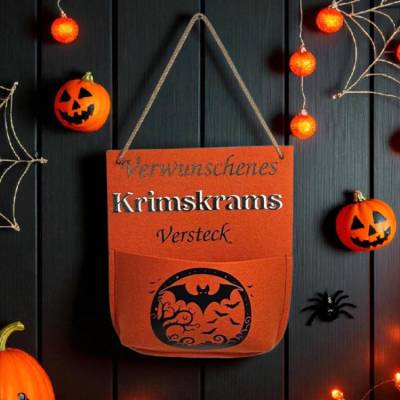 Verwunschenes Krimskrams-Versteck – Filz-Wandtasche für Schlüssel, Sonnenbrille & Co.