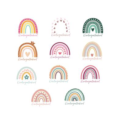 Kindergartenkind Regenbogen Bundle PNG SVG Datei - Download Plotterdatei Plotter File - Kindergarten Vorschule Herz 