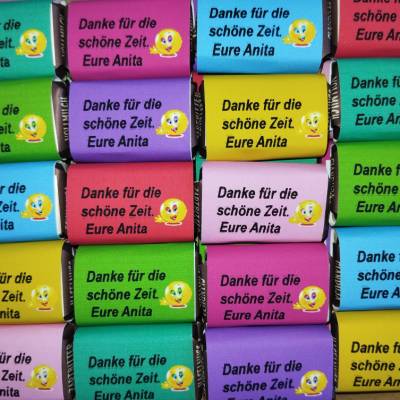 eine Kleinigkeit für die Kollegen beim Abschied 20 Schokitäfelchen