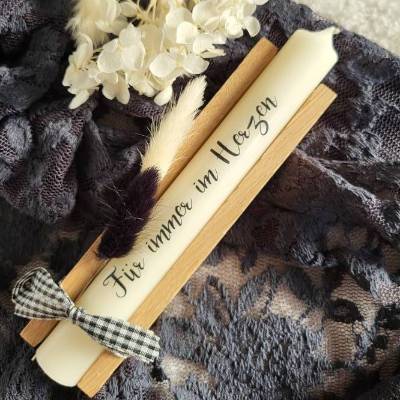 Trauerkerze mit Holzbox – Erinnerungslicht & Geschenkset zur Beileidsbekundung | Geschenk für Trauernde  Handgemacht