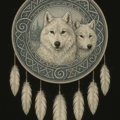 „Wölfe im Schneekreis“ – Mandala der Stille und Verbundenheit