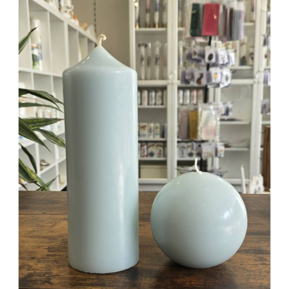 Dekorative Kerzen - Babyblau - Handgegossen