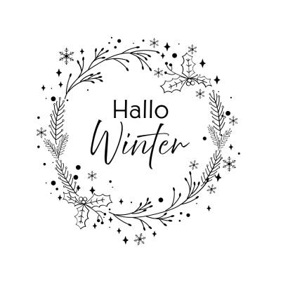 Winterkranz Winter Wreath PNG SVG Datei - Download Plotterdatei Plotter File - Weihnachtskranz Christmas Wreath