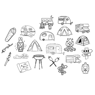 Camping Wohnwagen Zelten Bundle PNG SVG Datei - Download Plotterdatei - Plotter File - Natur  Camping Caravan Tents 