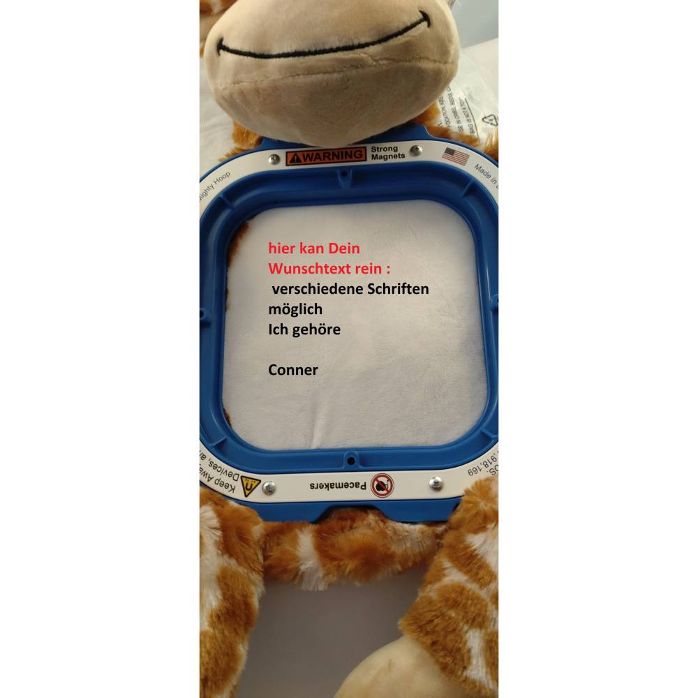 Stofftier Giraffe bestickt verschiedene Texte möglich bestickt verschiedene Texte möglich Bild 3