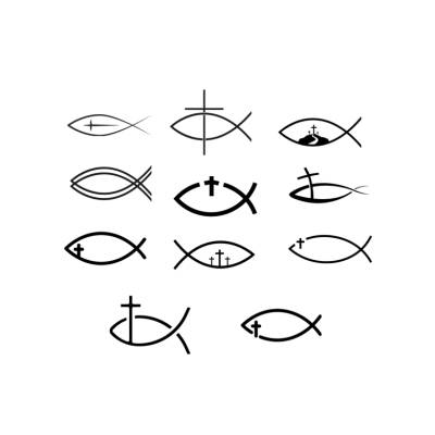  Christlicher Fisch Bundle PNG SVG Datei - Download Datei Plotterdatei - svg png Datei - Geschenkidee - Kirche  Religiös