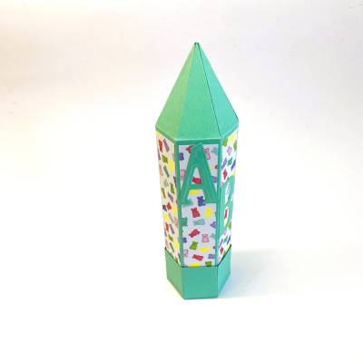 Geschenkverpackung Buntstift: Handgemachte Geschenkbox aus Karton zur Einschulung (6,2 x 22 cm)
