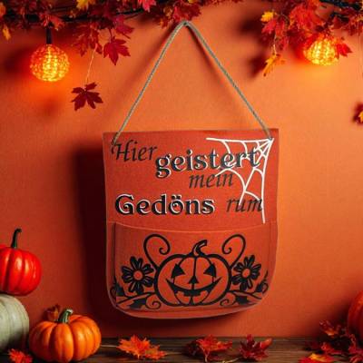 Wandtasche aus Filz - Hier geistert mein Gedöns rum 