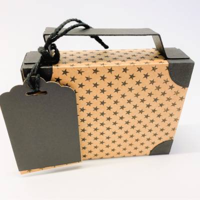 Koffer aus Karton – Handgemachte Geschenkverpackung für Urlaub, Reisegutschein oder Geldgeschenk (12x9x3,5cm)