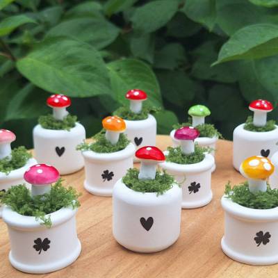 Gückspilz in der Tüte ~ Glücksbringer in Geschenktüte ~ Pilze ~ Deko ~ Herzen