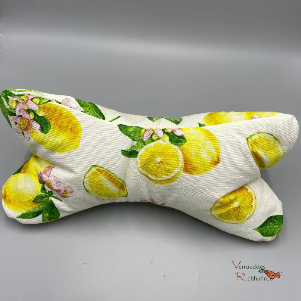 Lese-Relax Knochen gefüllt mit Bio Dinkelspelz – Ergonomisches Nackenkissen für entspanntes Lesen Bild 1