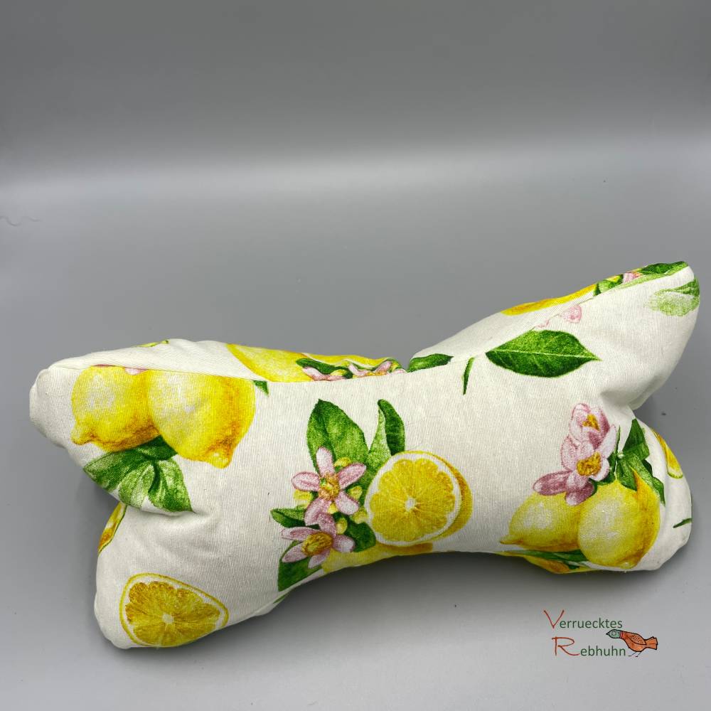 Lese-Relax Knochen gefüllt mit Bio Dinkelspelz – Ergonomisches Nackenkissen für entspanntes Lesen Bild 4