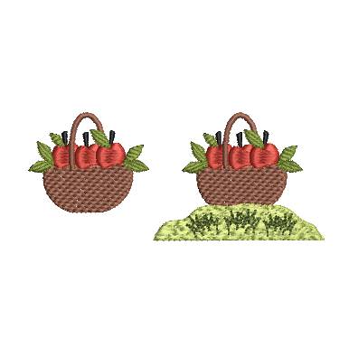Stickdatei Apfel Apfelkorb Herbst Bild 2