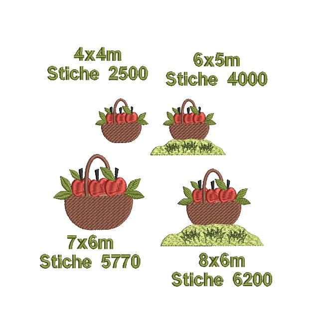 Stickdatei Apfel Apfelkorb Herbst Bild 3