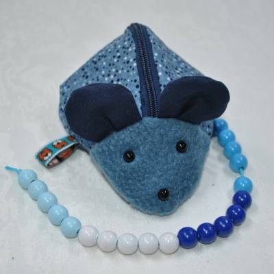 Rechenkette, Rechenmaus, Rechenhilfe für Kindergarten- und Grundschulkinder  Rechenmaus blau
