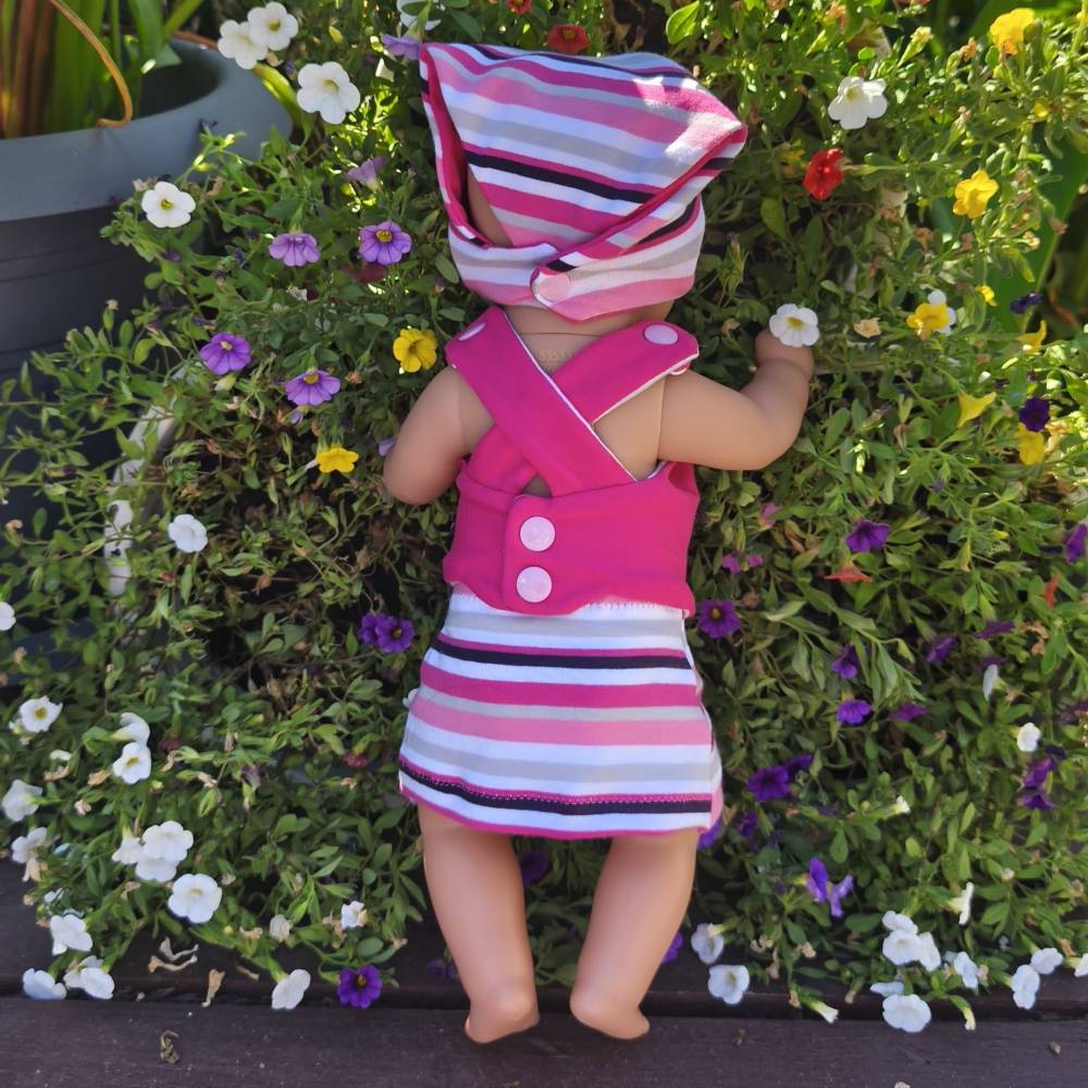 Stickdatei Set Sommer Puppenkleidung 36cm – Rock, Oberteil, Tasche & Kopftuch für Baby Puppe | Design-by-Jasmina Bild 4