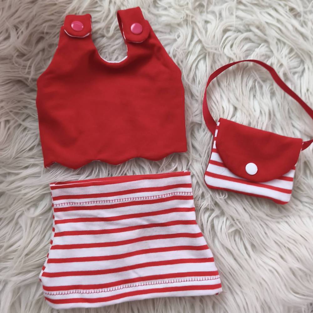Stickdatei Set Sommer Puppenkleidung 36cm – Rock, Oberteil, Tasche & Kopftuch für Baby Puppe | Design-by-Jasmina Bild 7