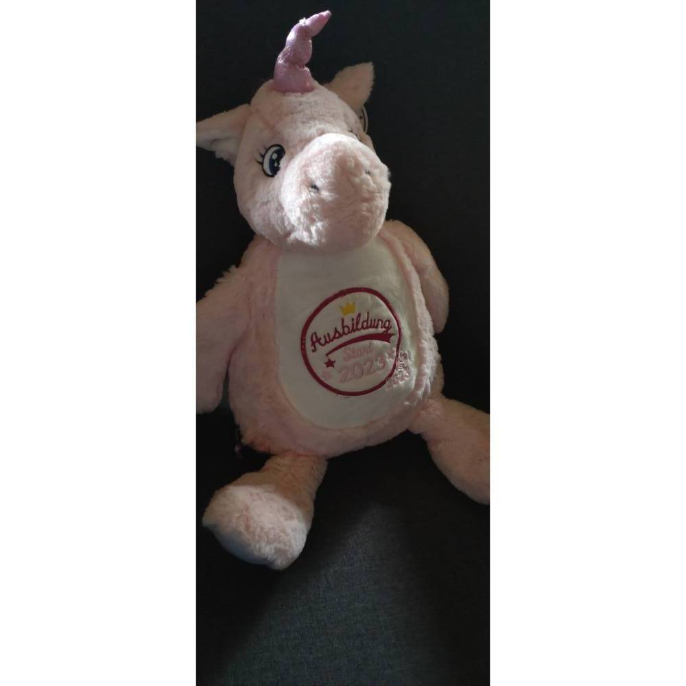Stofftier Einhorn Unicorn bestickt verschiedene Texte möglich Bild 3
