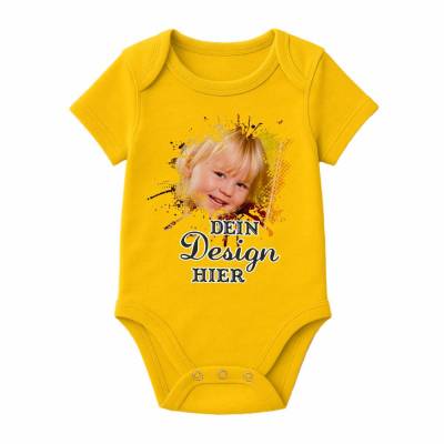 Baby Body kurzarm personalisiert mit deinem Wunschmotiv, individuell bedruckt mit Text, Logo, Foto