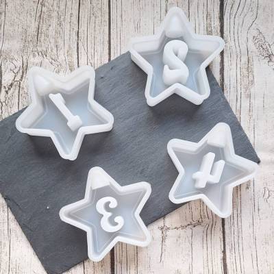 Silikonformen Adventszahlen Stern ~ Gießform für Stabkerzen ~ Weihnachten ~ Weihnachtsstern ~ Raysin 