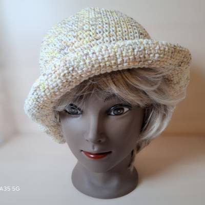 Hut gehäkelt, unisex – Baumwoll-Mischgarn, waschbar, für Erwachsene & Kinder, verschiedene F