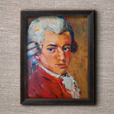 Mozart Porträt Ölbild 30x40 