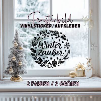 Winterzeit saisonaler Aufkleber Fensterbild für die Weihnachts- und Adventszeit