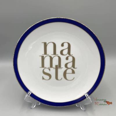 Wandteller "namaste" – Vintage Upcycling Deko mit Spruch