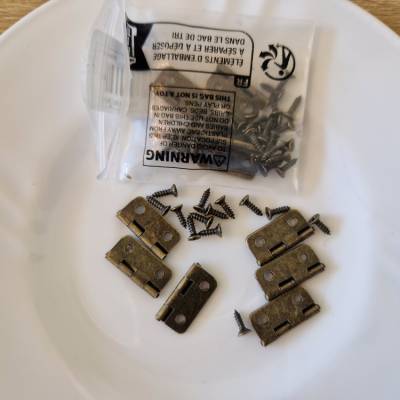 10 Stk. Minischaniere mit Schrauben für  Holzschmuckkasten- Herstellung