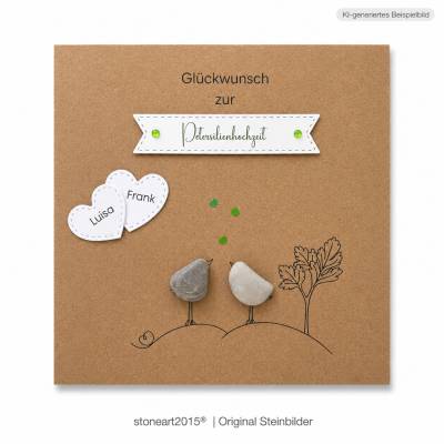 Geschenkkarte Petersilienhochzeit, Karte 12,5. Hochzeitstag, Kieselsteine, Klappkarte, Wunschnamen