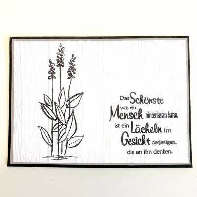 Handgemachte Trauerkarte mit Pusteblume – edle Beileidskarte mit Umschlag, Premiumpapier, Unikat