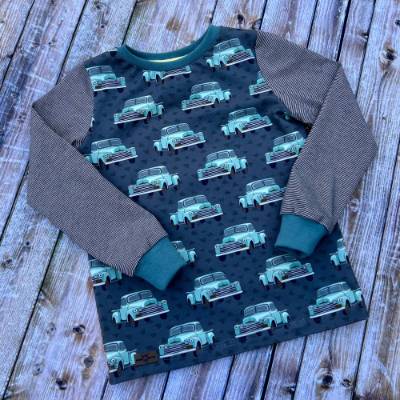 Langarmshirt Auto Pickup Gr. 110/116 aus weichem Jersey