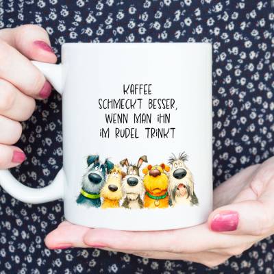 Tasse 'Im Rudel trinken' - Kaffeetasse Bürotasse Sprüchetasse