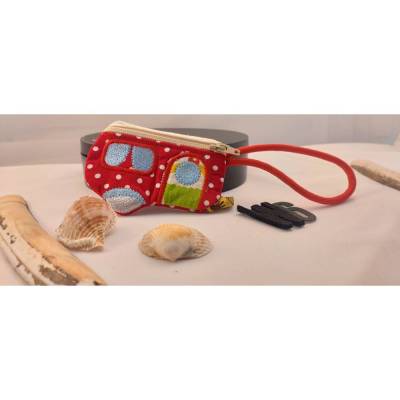 Camper Wohnwagen W 6 Schlüsselanhänger – Reißverschlusstasche & Minibörse aus Baumwolle, Handar